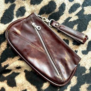 MINT Vintage Christopher Kon Patent Leather Deep Blood Red Clutch Wristlet Y2K